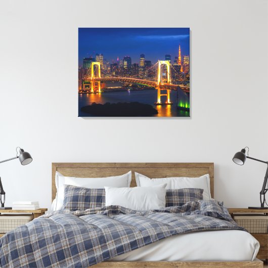 Canvas Wall Art-Tokyo Skyline (Insitu (Slaapkamer))
