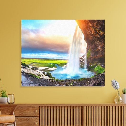 Canvas Wall Art-Waterfall (Insitu (Woonkamer))
