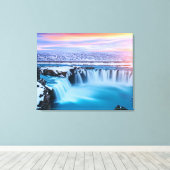 Canvas Wall Art-Waterfall-IJsland (Insitu (Houten vloer))