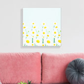 Canvas Wall Art-White Daisies Afdruk (Insitu (Woonkamer))
