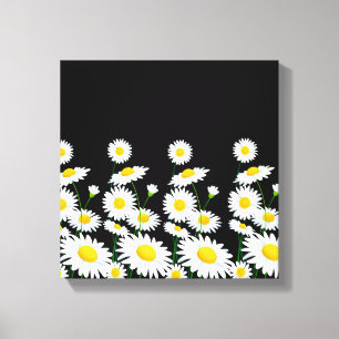 Canvas Wall Art-White Daisies Afdruk