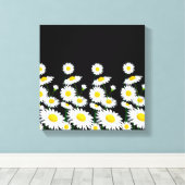 Canvas Wall Art-White Daisies Afdruk (Insitu (Houten vloer))