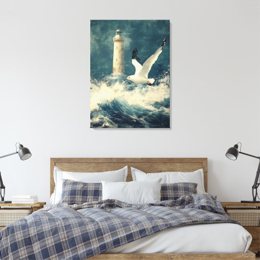 Canvas Wall Art with LIghthouse  (Insitu (Slaapkamer))
