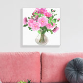 Canvas Wall-roze rozen Afdruk (Insitu (Woonkamer))