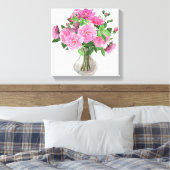 Canvas Wall-roze rozen Afdruk (Insitu (Slaapkamer))