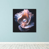 Canvas wandkunst met schelp en parel afdruk (Insitu (Houten vloer))