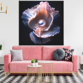 Canvas wandkunst met schelp en parel afdruk (Insitu (Woonkamer))