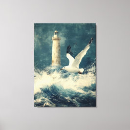 Canvas wandkunst met vuurtoren  afdruk