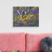 Canvas Waterverf Californië Ojai Lupine & Poppies (Insitu (Woonkamer))