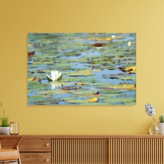 Canvas Waterverf waterlilmeer (Insitu (Woonkamer))