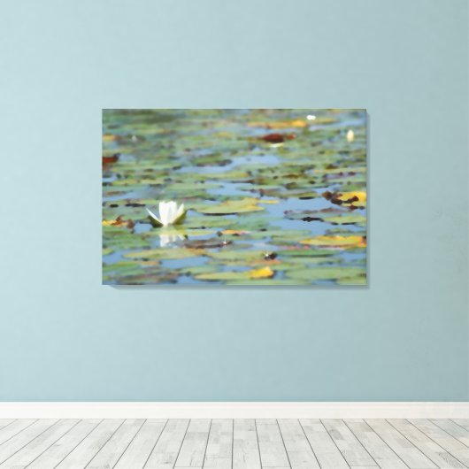 Canvas Waterverf waterlilmeer (Insitu (Houten vloer))