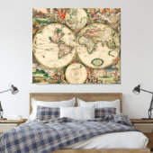 Canvas Wereldkaart 1689 (Insitu (Slaapkamer))