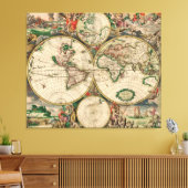 Canvas Wereldkaart 1689 (Insitu (Woonkamer))