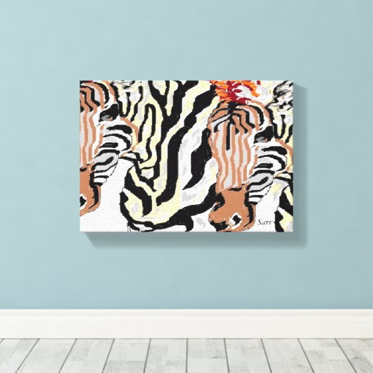Canvas wikkels/Zebras (Insitu (Houten vloer))