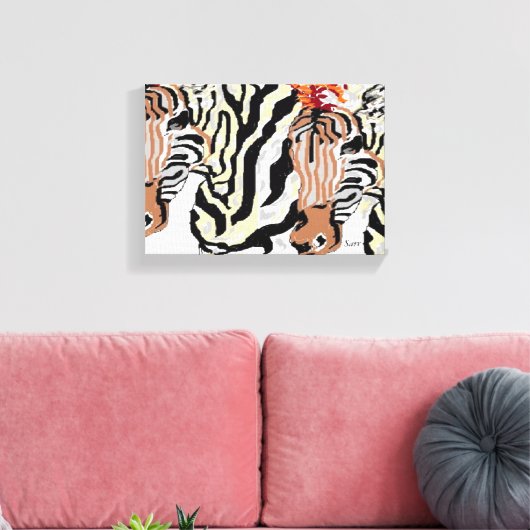 Canvas wikkels/Zebras Afdruk (Insitu (Woonkamer))