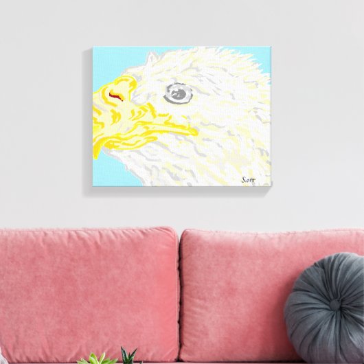 Canvas wikkelt de adelaar in (Insitu (Woonkamer))