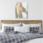 Canvas - Winter Robin Afdruk (Insitu (Slaapkamer))