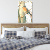 Canvas - Winter Robin op tak Afdruk (Insitu (Slaapkamer))