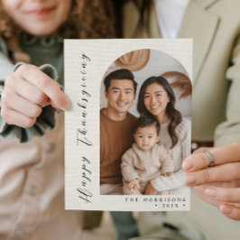 Canvas Wit Aangepaste Foto Gelukkig Thanksgiving Feestdagenkaart