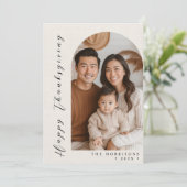 Canvas Wit Aangepaste Foto Gelukkig Thanksgiving Feestdagenkaart (Staand voorkant)