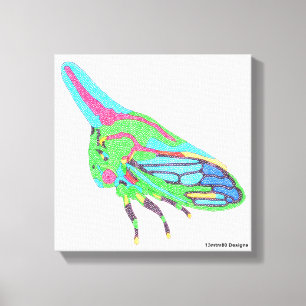 Canvas (wit) - Eikenboomcicade Afdruk