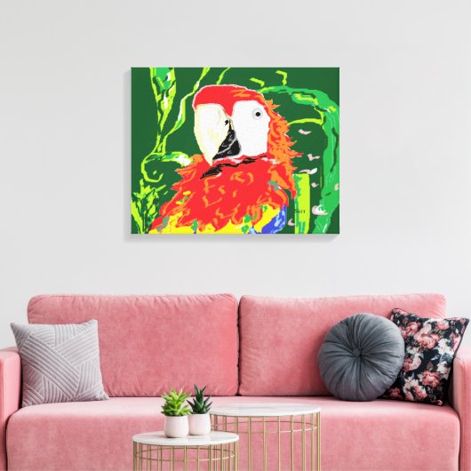 Canvas Wrap/A Parrot Afdruk (Insitu (Woonkamer))