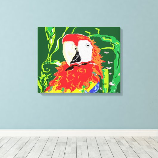 Canvas Wrap/A Parrot Afdruk (Insitu (Houten vloer))