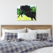 Canvas Wrap Black Stallion Thunder (Insitu (Slaapkamer))