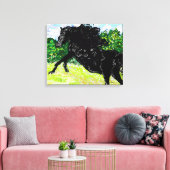 Canvas Wrap Black Stallion Thunder Afdruk (Insitu (Woonkamer))