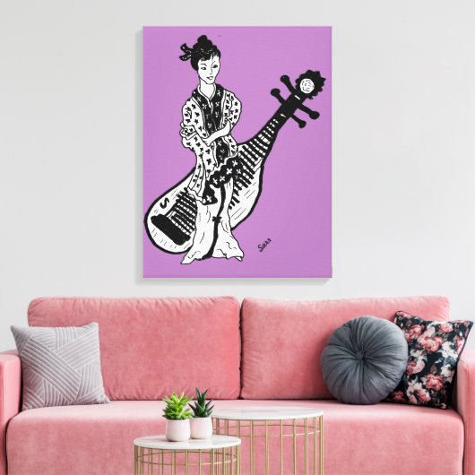 Canvas wrap Geisha Girl (Insitu (Woonkamer))