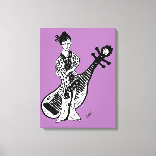 Canvas wrap Geisha Girl Afdruk
