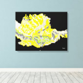 Canvas wrap/ Gele Rose Afdruk (Insitu (Houten vloer))