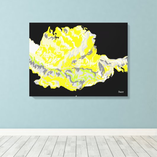 Canvas wrap/ Gele Rose Afdruk (Insitu (Houten vloer))