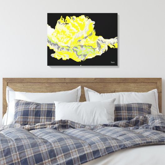 Canvas wrap/ Gele Rose Afdruk (Insitu (Slaapkamer))