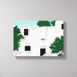 Canvas Wrap/Paleokastro klooster Griekenland Afdruk