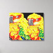 Canvas Wrap/Parrots Flock Samen Afdruk (Voorkant)