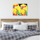 Canvas Wrap/Parrots Flock Samen Afdruk (Insitu (Slaapkamer))