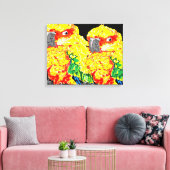 Canvas Wrap/Parrots Flock Samen Afdruk (Insitu (Woonkamer))
