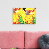 Canvas Wrap/Parrots Flock Samen Afdruk (Insitu (Woonkamer))