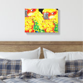 Canvas Wrap/Parrots Flock Samen Afdruk (Insitu (Slaapkamer))