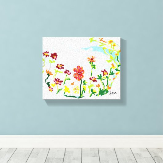 Canvas Wrap: Wild Flower's (Insitu (Houten vloer))
