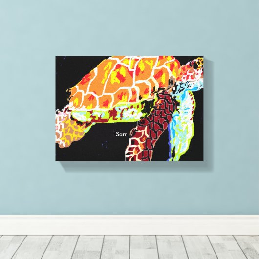 Canvas wrap Zee Schildpad / Sarr Afdruk (Insitu (Houten vloer))