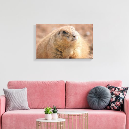 Canvas Wrap: Zwart-staart Prairie Hond (Insitu (Woonkamer))