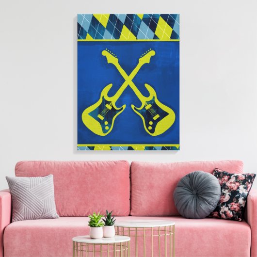 Canvas Wrapped Jr. Rock n' Roll / cross-gitaren (Insitu (Woonkamer))
