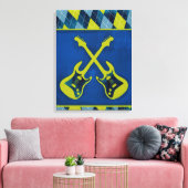 Canvas Wrapped Jr. Rock n' Roll / cross-gitaren Afdruk (Insitu (Woonkamer))