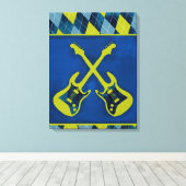 Canvas Wrapped Jr. Rock n' Roll / cross-gitaren Afdruk (Insitu (Houten vloer))