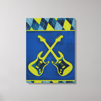 Canvas Wrapped Jr. Rock n' Roll / cross-gitaren Afdruk