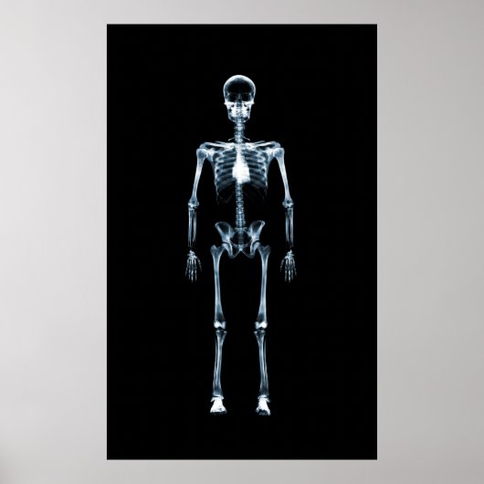 Canvas X-Ray Vision Blue Single Skeleton afdrukken Poster (Voorkant)