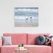 Canvas: Zandlopers op het strand - Topsail Island Canvas Afdruk (Insitu (Woonkamer))