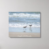 Canvas: Zandlopers op het strand - Topsail Island Canvas Afdruk (Voorkant)